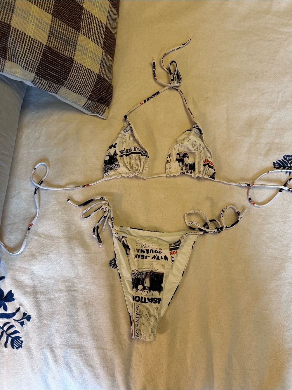 With Jean Newspaper Print Bikini - Betsy Bikini